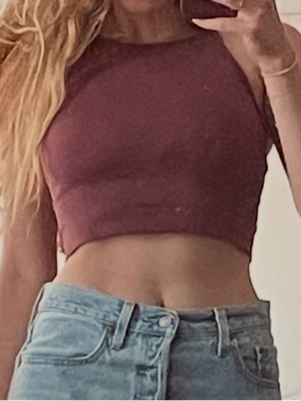 Athleta Plum Ribbed Crop Tank - Picture 1 of 3